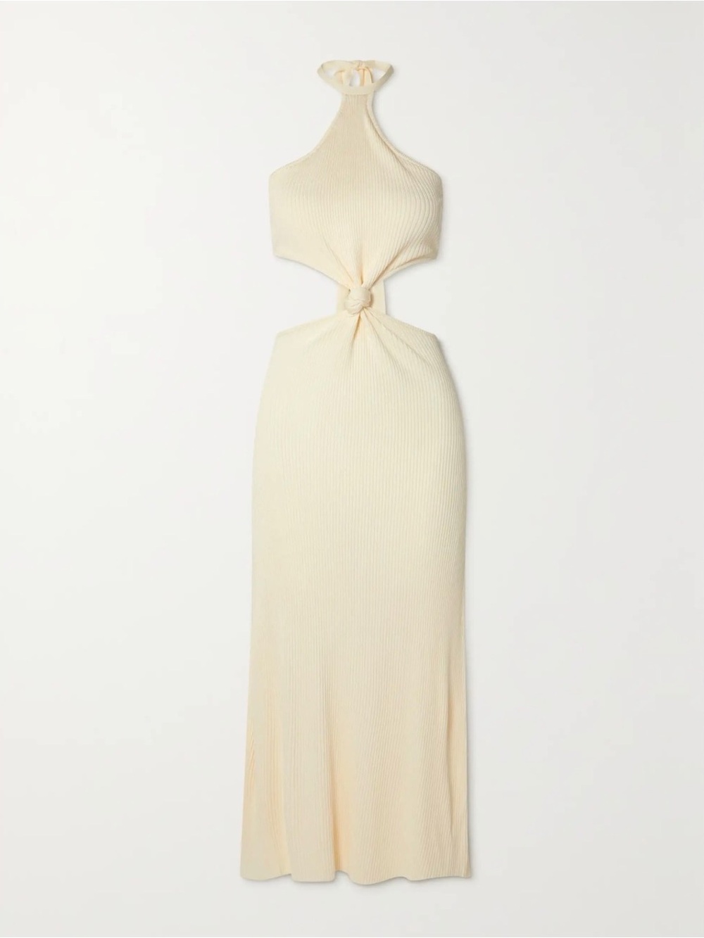 Cult Gaia Cameron cut-out ribbed-knit halterneck midi dress